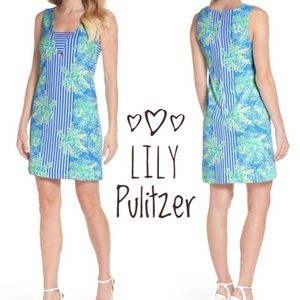 Lilly Pulitzer Stripe floral shift dress M EUC